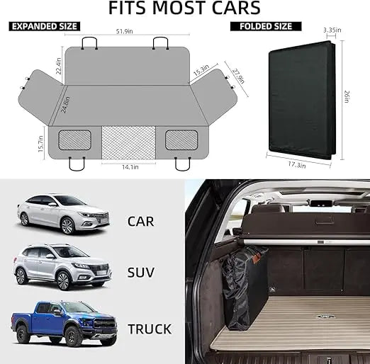 Back Seat Extender,Dog Seat Cover for Back Seat,Hard Bottom Car Seat Cover for Dogs,Dog Hammock for Car