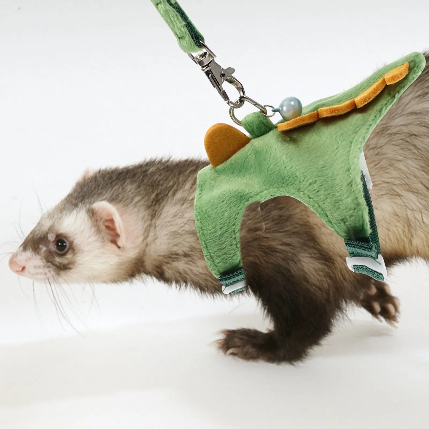 Adjustable Comfortable Ferret Harness and Leash Kit Breathable Small Pet Vest Traction Rope for Outdoor Walking Anti-Escaping