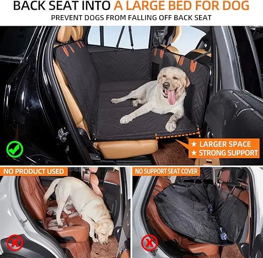 Back Seat Extender,Dog Seat Cover for Back Seat,Hard Bottom Car Seat Cover for Dogs,Dog Hammock for Car