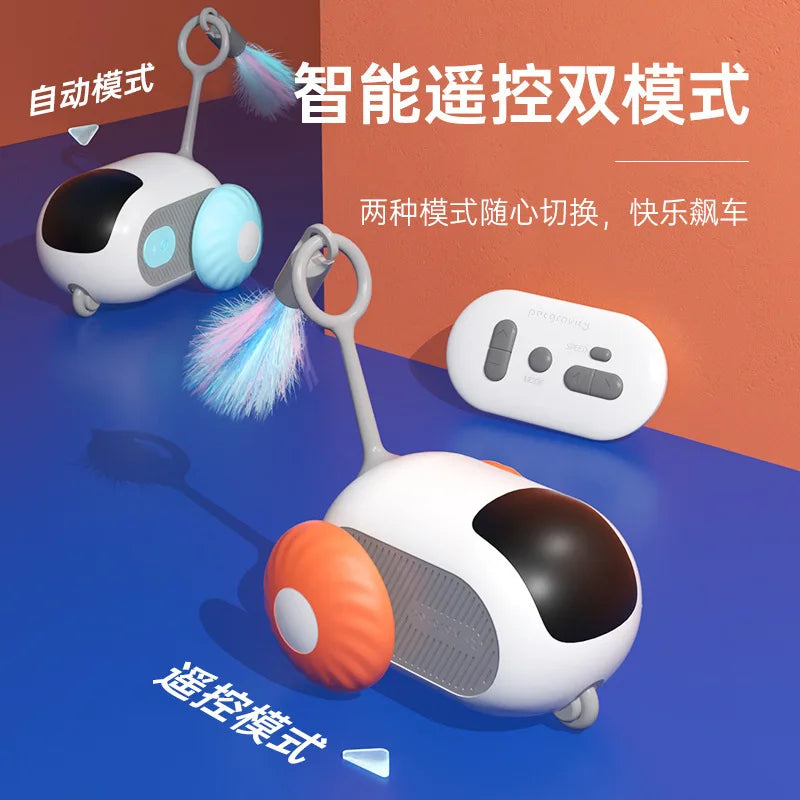 Smart Cat Toy Car Interactive Cat Toy Ball Automatic Rolling Remote Control Toy Car Indoor Cat Accessories Pet Kitten Supplies