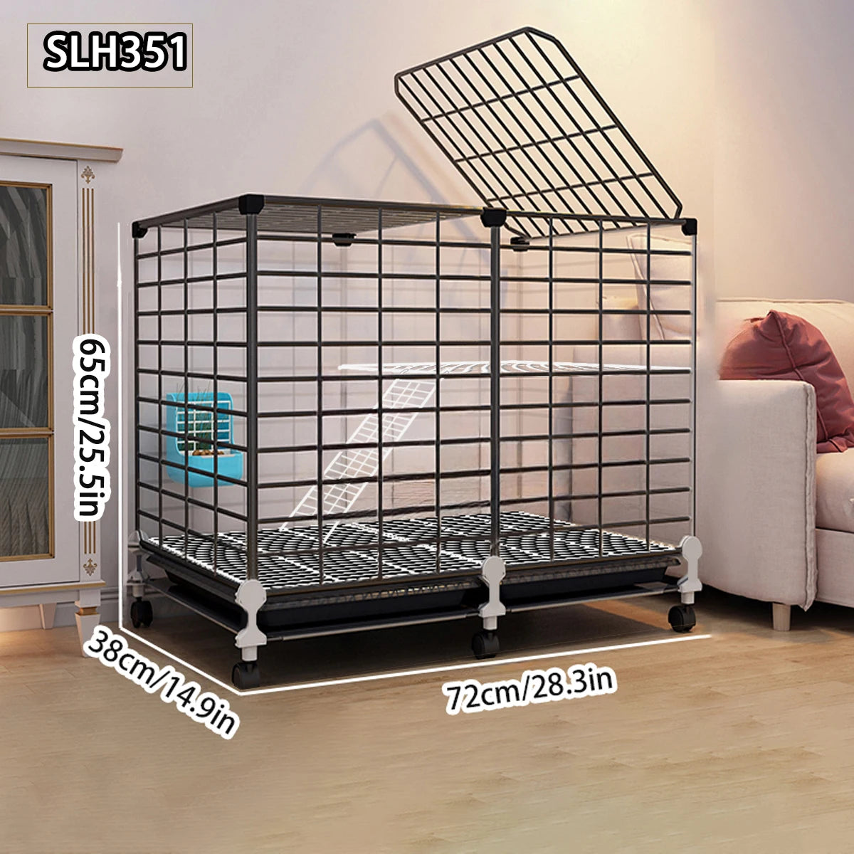 Large Indoor Rabbit Cage with Automatic Cleaning Toilet for Domestic Rabbits, Guinea Pigs, and Pet Rabbits