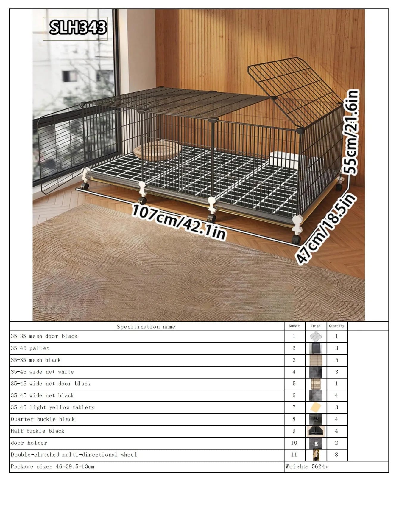 Large Indoor Rabbit Cage with Automatic Cleaning Toilet for Domestic Rabbits, Guinea Pigs, and Pet Rabbits