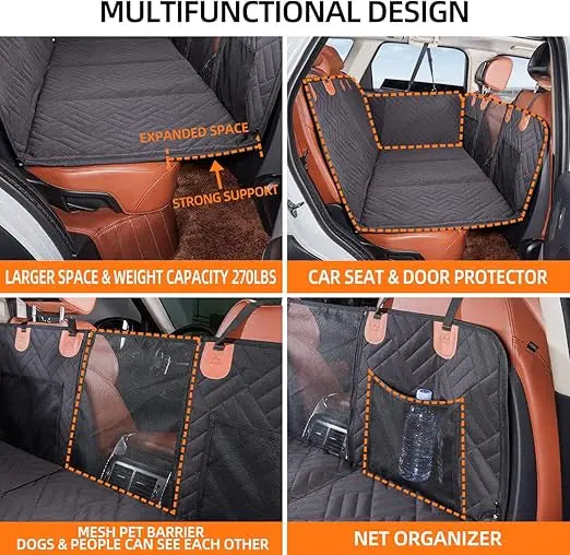 Back Seat Extender,Dog Seat Cover for Back Seat,Hard Bottom Car Seat Cover for Dogs,Dog Hammock for Car