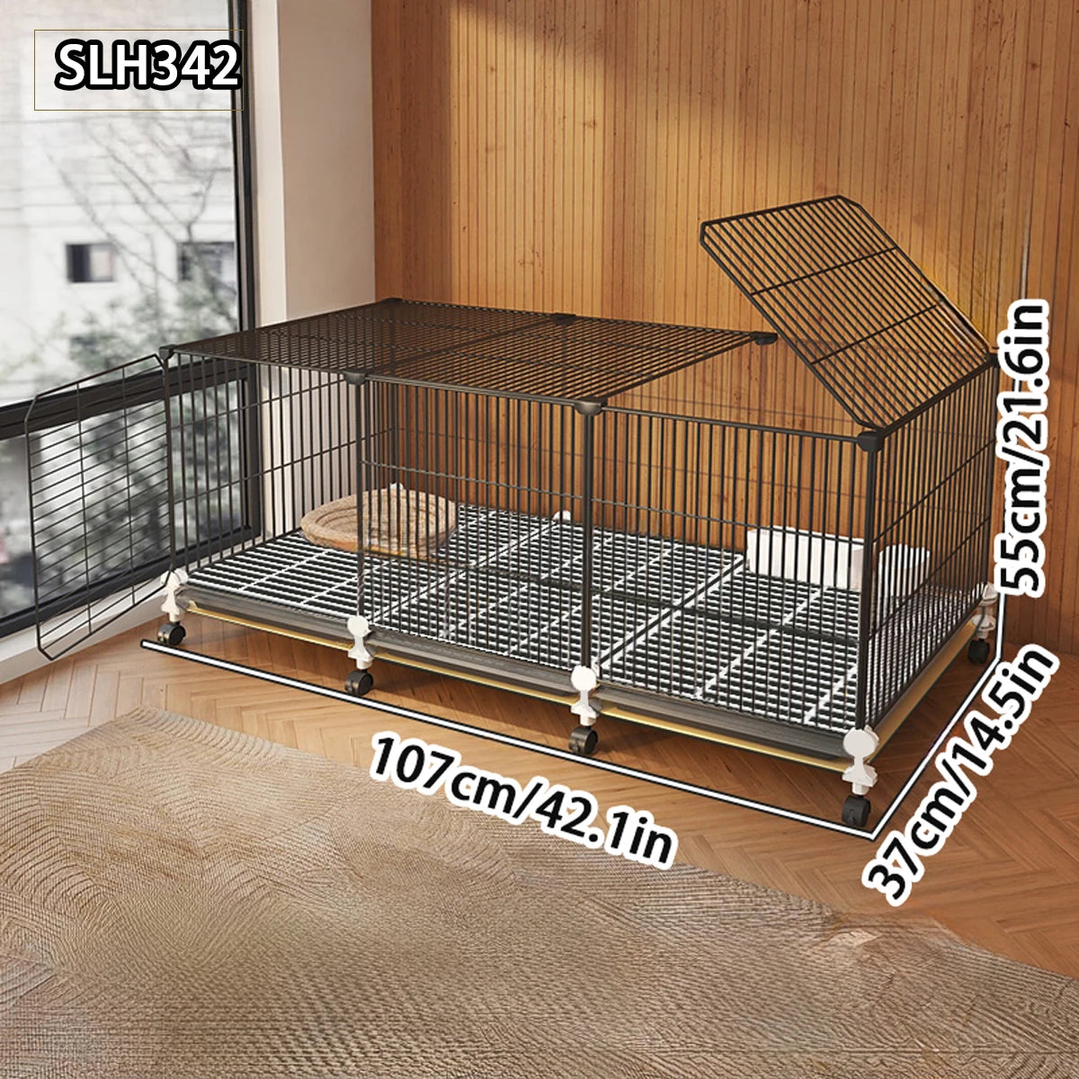 Large Indoor Rabbit Cage with Automatic Cleaning Toilet for Domestic Rabbits, Guinea Pigs, and Pet Rabbits