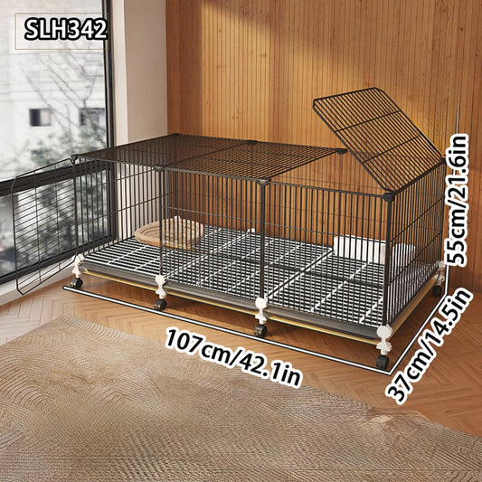 Large Indoor Rabbit Cage with Automatic Cleaning Toilet for Domestic Rabbits, Guinea Pigs, and Pet Rabbits