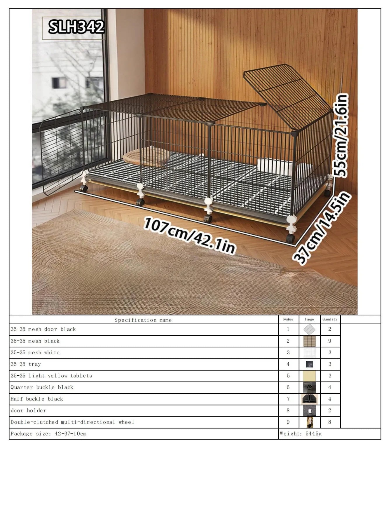 Large Indoor Rabbit Cage with Automatic Cleaning Toilet for Domestic Rabbits, Guinea Pigs, and Pet Rabbits