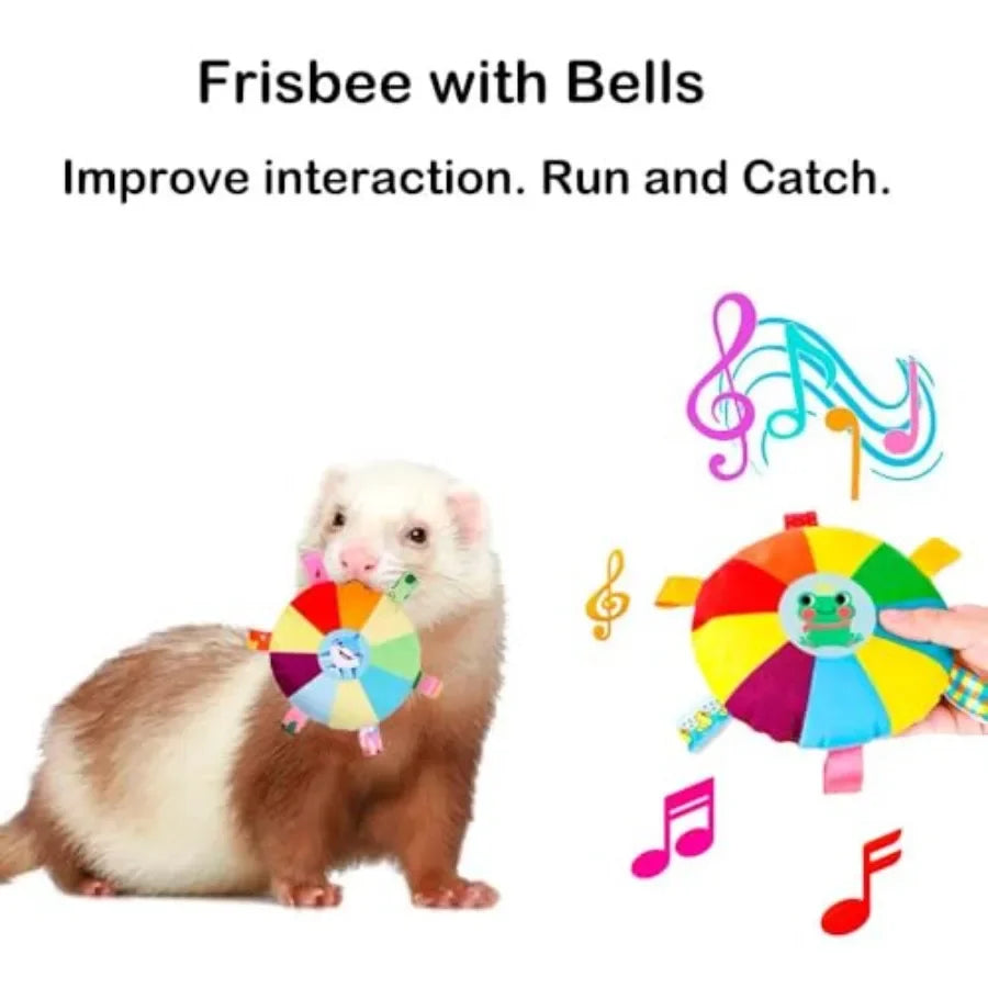 6 Pack Ferret Chew Toys Ferret Bell Ba Squeaker Toys Squeak Toy Teething Pet Toy Durable Knotted Tug of war Toy Cotton Chew Toy