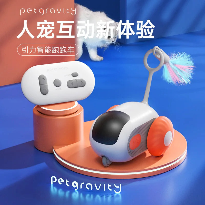 Smart Cat Toy Car Interactive Cat Toy Ball Automatic Rolling Remote Control Toy Car Indoor Cat Accessories Pet Kitten Supplies
